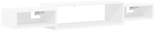 HETFTJN Mobile TV a parete, mobile TV sospeso in legno, mensola da parete con 3 ripiani, mensola media moderna per soggiorno, bianco, 140 x 28 x 21 cm