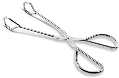 Hiash 9-Inch Heavy Duty Stainless Steel Kitchen Tongs - Comfortable Ergonomic Grip, Scissor Design, Heat Resistant for BBQ and Cooking