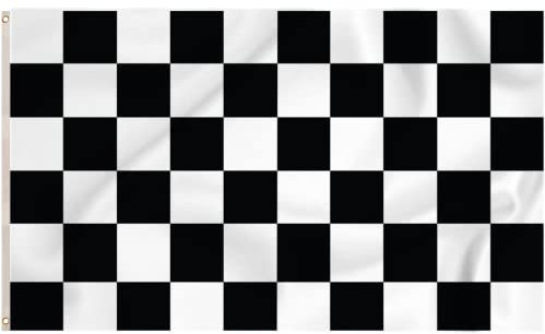 Storm&Lighthouse Black and White Chequered Flag Checkered Flags 5ft x 3ft with Eyelets