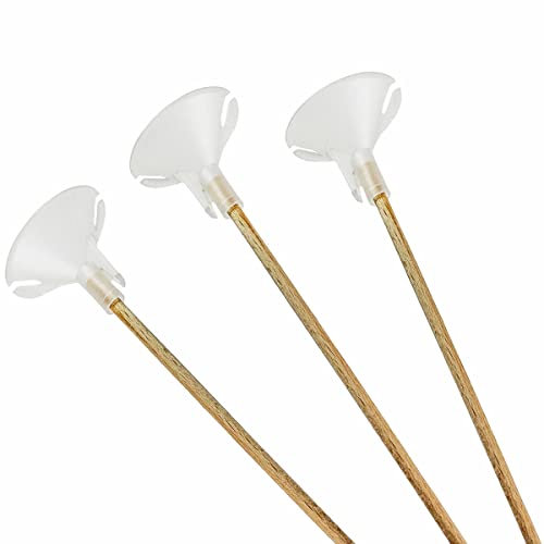 Öko-Luftballonstäbe, Halterung für Luftballons, Stock aus Holz | wiederverwendbare Ballonstäbe 30cm, 10 Stück