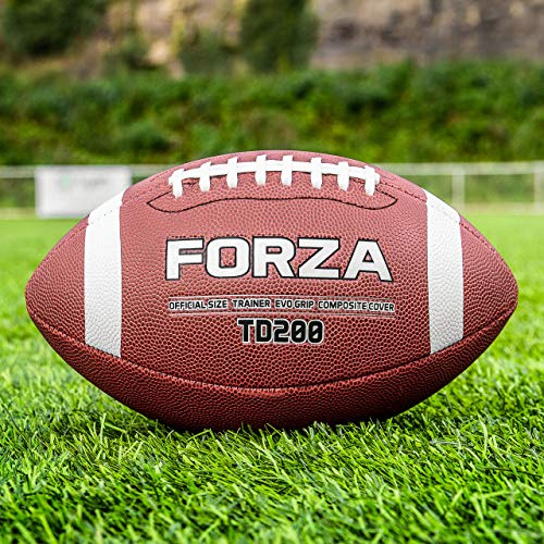 FORZA TD200 Ballon de Football Américain | Ballon avec F-Grip™ adhérence suprême | Paquets de 1, 3, 40 ou 45 | Ballon pour l'Entrainement Football Americain (Pee Wee, Paquet de 1)