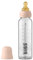 BIBS Baby Glass Bottle. Anti-Colic. Round Natural Rubber Latex Nipple. Supports Natural Breastfeeding, Complete Set - 225 ml, Blush