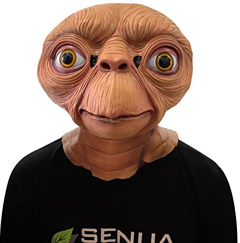 Senua E.T. Alien Mask Latex Full Head Anime Movie Costume Props Halloween Cosplay Party Costume Accessories Props