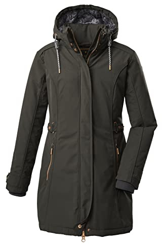 G.I.G.A. DX Donna Parka funzionale e casual con cappuccio staccabile con zip GW 6 WMN PRK, Verde antracite, 38, 38333-000