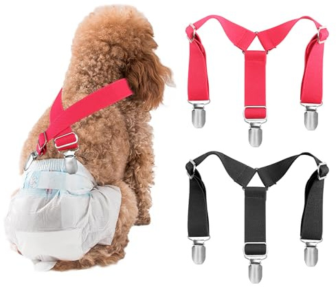 YAODHAOD Bretelle morbide per cane piccola, media e grande, 2 pezzi, bretelle per pannolini per cane femmine