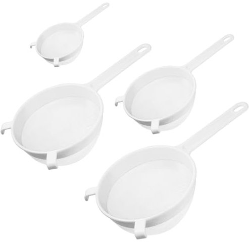 4 Pezzi Colino/Setaccio/Scolapasta in Plastica, Cucina Scolapasta Setaccio Colino Filtro Maglia fine con Maniglia per Dolci Pasta Riso Verdura(Stile B)