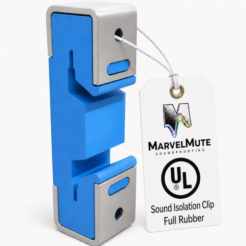 Marvel Mute Sound Isolation Clips - Full Rubber UL Classified Clips for Soundproofing Resilient Channel, Hat Channel, Drywall Furring - 50 Pack