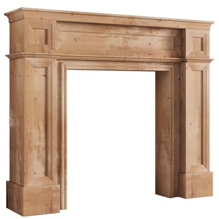 WEIDPHL Schlichte Kaminumrandung, Kaminsims Aus Holz, Dekorativer Kaminsims, Traditioneller Konsolentisch, Rechteckiger Eingangstisch,Braun,Small