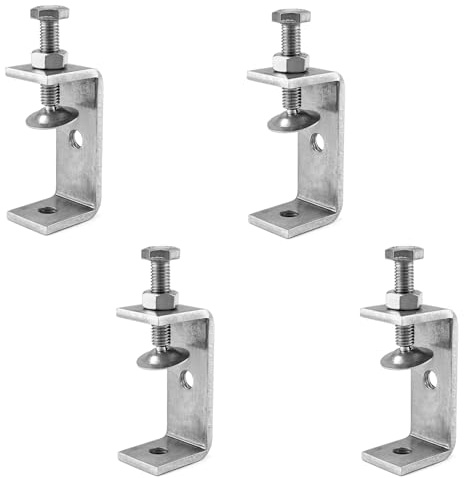 Morsetto a C, 4 morsetti in acciaio inox C, morsetti a vite, morsetto piccolo, morsetto a vite, morsetto a C, morsetto da tavolo per lavori in legno, larghezza regolabile, per lavori in legno