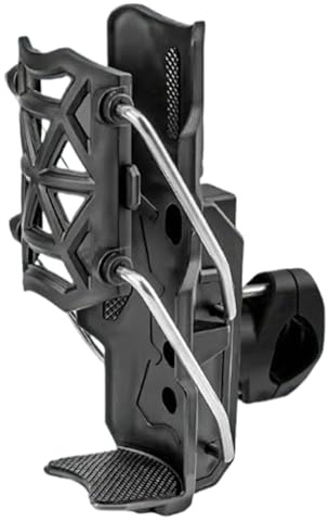 Porta botella para moto – Soporte ajustable con pinza metálica de 1,5 a 4 cm – Montaje manillar ajustable para bicicleta, patinete silla de ruedas, carrito de golf