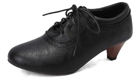 Pumps dam eleganta klackskor – breda fötter skor mindre med klack bröllopsskor sommar dansskor bekväma halvskor damskor traditionella skor högklackar för remmar Dirndl, svart, 40 EU