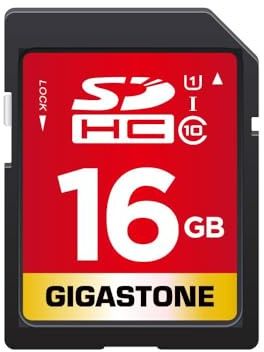 GIGASTONE 16GB SD Card, Speed Class 10 C10 U1, UHS-I SDHC Memory Card, Full HD video available