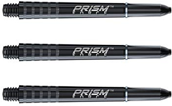 WINMAU Prism Force Noir Solide Tiges de Fléchettes Intermédiaire en Polycarbonate - 1 Jeu par Paquet (3 Arbres au Total)