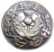 Scottish Highland Round Design Thistle Chrome Finish Brooch With Pin and Hook