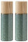 BITZ Salz- und Pfeffermühle, 2 Gewürzmühlen aus Steingut (Salzmühle + Pfeffermühle), 2er-Set, 16,7 cm hoch, grün