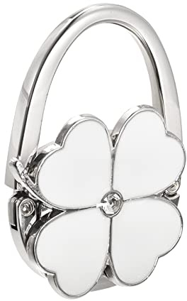 sourcing map Gancio pieghevole per borsa – 6,3 x 4,5 cm (LxW) in metallo portatile per borsa da tavolo o borsa pieghevole decorazione, bianco