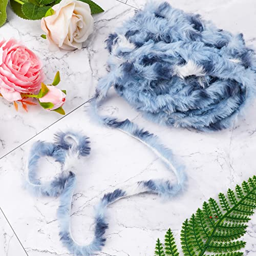 Ovillo de lana para tejer y ganchillo, 100 g, color azul, muy suave, imitación de piel, hilo ultra suave