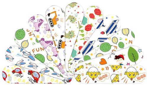 EKSMA 120x Kinderpflaster Wasserabweisend Latexfrei - Bunte Pflaster-Strips für Kinder Atmungsaktiv Klinisch Klinisch Getestet-Kinder (Transparenter Cartoon)