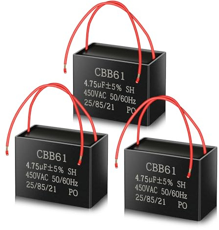 3PCS CBB61 450V AC 4.75uf 50/60HZ Kondensatorer,Startkondensator,AC-motorkondensator,lämplig för takfläkt,fläkt och huva