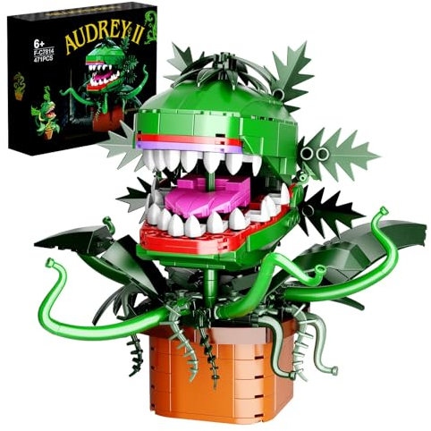 Millionspring Audrey II Piranha Plant Flower Building Kit Toys, Cannibal with Openable Mouth Collectible Gift for Tv Fan Friend Birthday Christmas (471pcs)