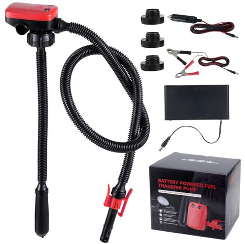 Pompa di trasferimento del carburante, pompa di trasferimento del carburante alimentata a batteria con tubo lungo, pompa liquida portatile per benzina, diesel, cherosene, oli leggeri, acqua