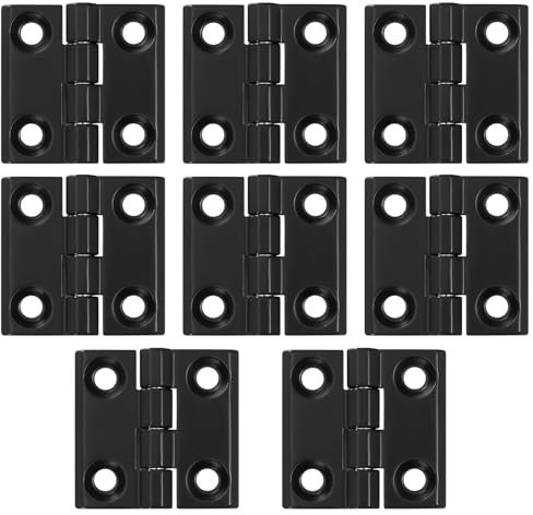 8 Pcs Bisagras Plegables 40x40mm Conectoras Negras, Inoxidable de Carga Pesada Para Puertas de Madera, Ventana, Armario y Puerta de Jardín Set