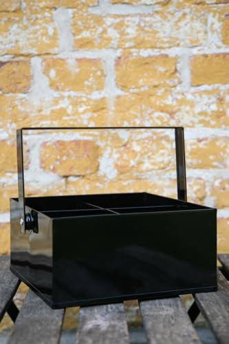 KUHEIGA 4er Kräutertopf mit Griff, 25cm x 25cm Farbe: Schwarz Pflanztopf