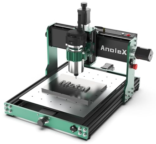 AnoleX CNC Router Machine 3030-Evo Max, All-Metal XYZ Axis Dual Steel Linear Guides with 800W Trimmer Router, ideal for Cutting Aluminum, Brass, Stainless steel, Wood, Acrylic, MDF, Plastics