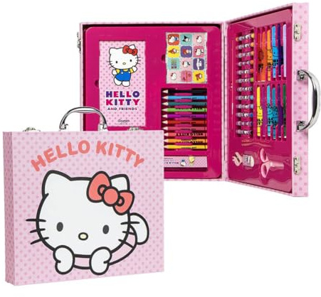 CERDÁ LIFE'S LITTLE MOMENTS Hello Kitty Schreibwaren-Set für Mädchen, mit Stickern, Bleistiften und Malvorlagen