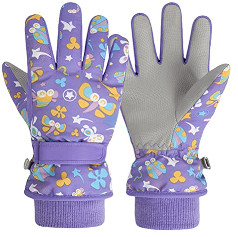 Ejoyous Kids Winter Gloves, Water Proof Windproof Ski Gloves Outdoor Cartoon Snowboard Sport Mittens for Boys Girls Skating Cycling Running