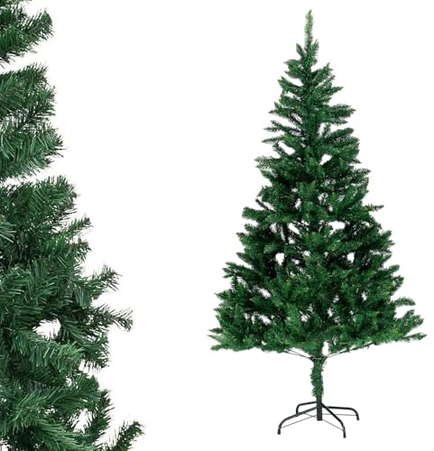 MERCURY TEXTIL- Árbol de Navidad Artificial Verde, Altura de 120/150/180/210/240cm, Árbol de PVC Ignifugo con Soporte Metálico Plegable, Estructura Desmontable, Ramas Abatibles.(180cm)