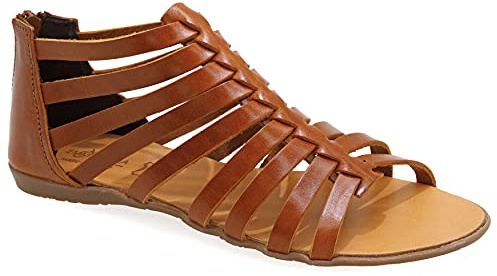 Size 8 Dark Brown Emmanuela Ancient Greek Style Anlkle High Leather Sandals, Handmade Gladiator Sandals, Quality Strappy Summer Shoes with Rear Zipper at Shaft, Boho Open Toe Sandals
