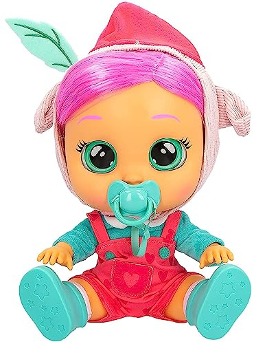Cry Babies Magic Tears Storyland Piggy, Bambola interattiva che piange lacrime vere, ispirata in una fiaba classica, con capelli e vestitini intercambiabili, funzionale per bambini dai 2 anni in su
