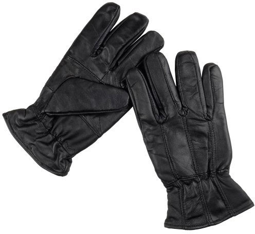 Men's Quality 100% Genuine Sheepskin Leather Fleece lined Gloves (Large/XLarge), Black