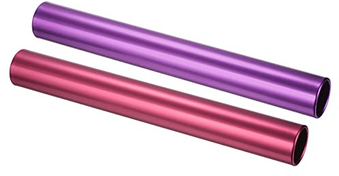 PATIKIL Relay Track Batons Set, 2 Pack Aluminum Alloy Tube Field Running Race Stick for Outdoor Athletics Sport Game Tool (Purple, Red)