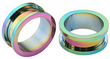 Aeici Öronspray, 1,6–30 mm, öronpiercing, kirurgiskt stål, 2 stycken, piercingtunnel – flerfärgad, Zirkonfri