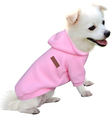 HuaLiSiJi Felpe con Cappuccio per Cani Felpa Cane Piccola Taglia Maglione Cane Taglia Piccola Bellissimi, Tessuto Morbido, Molto Caldo (S, Rosa)