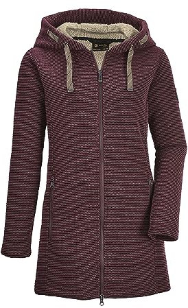 G.I.G.A. DX Damen Strickfleeceparka/Fleecejacke mit Kapuze GW 54 WMN KNTFLC PRK, tiefrot, 40, 37640-000