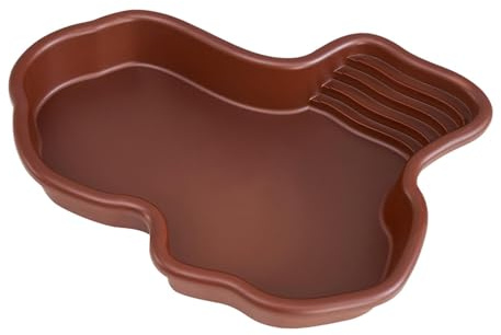 MagiDeal Plat d'eau pour Tortue de Piscine avec Rampe, Mangeoire Gamelle Tortue, Plat d'alimentation de Reptile, pour Léopard, Dragon Barbu, Hamster, Reptile Bol de Nourriture, sans Tuyau