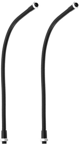 PATIKIL 11,8 Tubo Flessibile Universale Collo Cigno, 2pz M10 a M8 Prolunga Tubo Morbido Braccio Flessibile in Metallo Pieghevole a Filettatura Fine per Lampada Attrezzatura, Nero