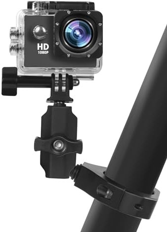 ZIDIYORUO UTV Camera Mount for 1.75-2 Roll Bars - Compatible with GoPro, Mevo Start & More - Easy to Install Action Camera Accessories on Polaris RZR, Can Am - Durable Alu Alloy Made & 360° Rotation