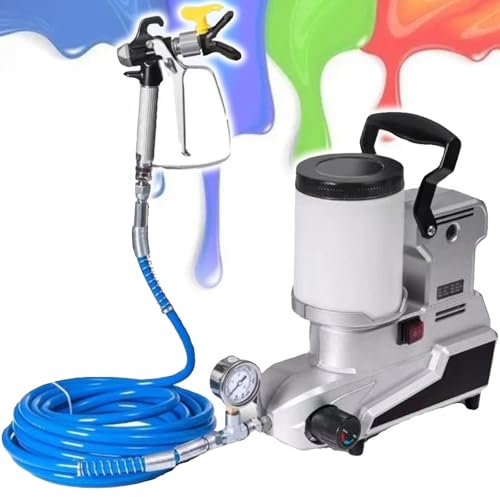 SNBGRYE Spruzzatore di Vernice Portatile Airless, Spruzzatore di Vernice Ad Alta Pressione da 1600W, Applicatore di Vernice al Lattice per Pareti da 2,5 L/Min, velocità Infinitamente Variabile