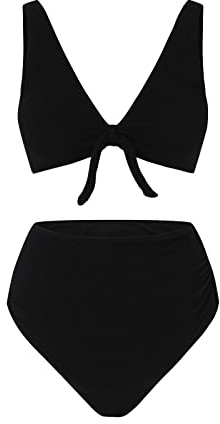 Générique Bikini Maillot de Bain 2 Pièces Maternité Shorty Taille Haute Femmes Tankini Maternité Enceintes Grossesse Col en V Grande Taille Chic Plage Natation