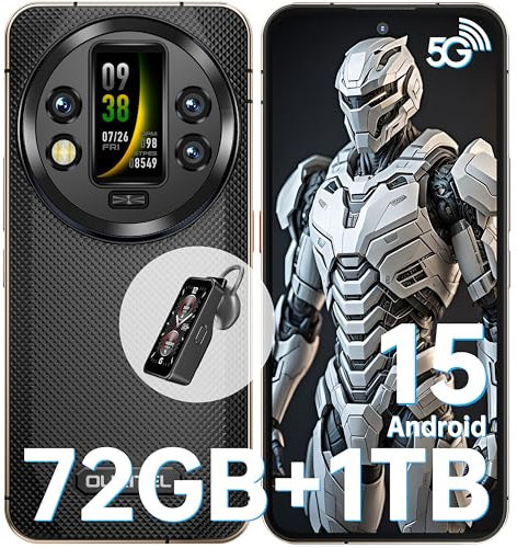 OUKITEL WP200 Pro Rugged Smartphone 5G - Android 15, 72GB (24+48) RAM+1TB ROM, 6.7 Rugged Phone, 8800mAh Android Phones, 108MP Camera, IP68/69K Waterproof Phone, 4G Dual SIM/NFC/OTG/GPS, 2025 (Black)