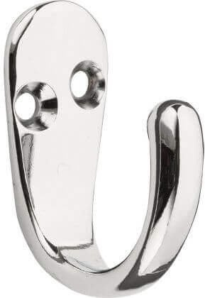 Decohooks Robe Hook - Polished Chrome - Door and Wall Mountable - Single - Fixings Included