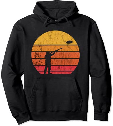 Schießsport Sportschütze Retro Vintage Sunset Tontauben Pullover Hoodie