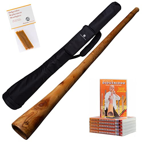 Australian Treasures - DIDGERIDOO: Mogano PRO serie 147cm incluso borsa, DVD, cera d'api