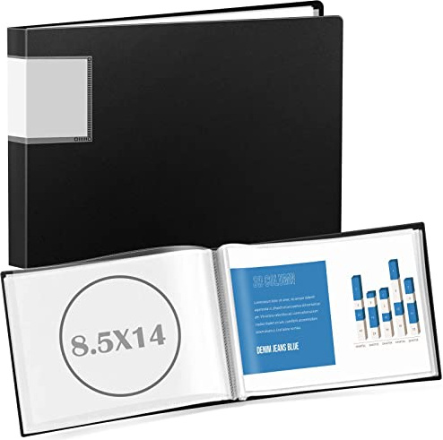 Raccoglitore orizzontale con maniche, formato legale, con 40 tasche, formato legale, 21,5 x 35,5 cm, per documenti