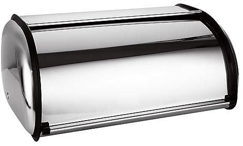 JMIATRY Bread Bin, Stainless Steel Bread Bin, Large Bread Box for Kitchen, 34x23x14.5cm, Sliver