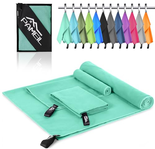 Serviette Microfibre - Compacte Ultra-légère et Rapidement Sèche Serviette Sport - Parfait pour Le Sport, Musculation et la Piscine - Vert Menthe